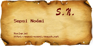 Sepsi Noémi névjegykártya